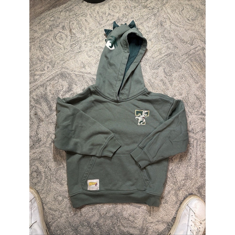 365 Kids Dinosaur Hooded Sweatshirt Size 7, Green T-Rex